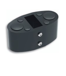 Base Aluminio 40x20 Negro | Herrajes HE