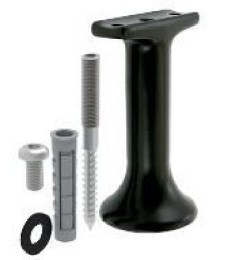 Apoyo Intermedio Barandilla Negro | Herrajes HE