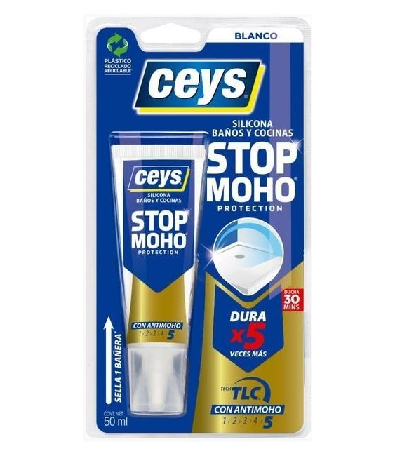 Silicona Stop-Moho Blanca 50ml | Herrajes HE