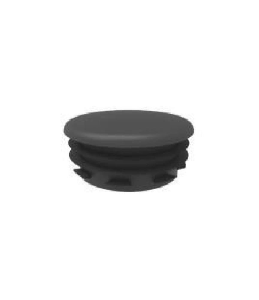 Tapón Redondo Negro 28mm para Tubos | Herrajes HE