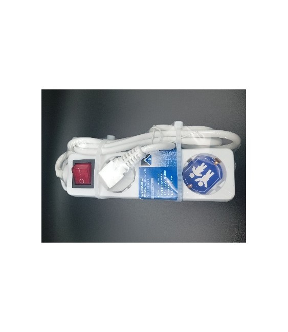 Base Múltiple 3 Tomas TT 1.5M c/Interruptor | Herrajes HE