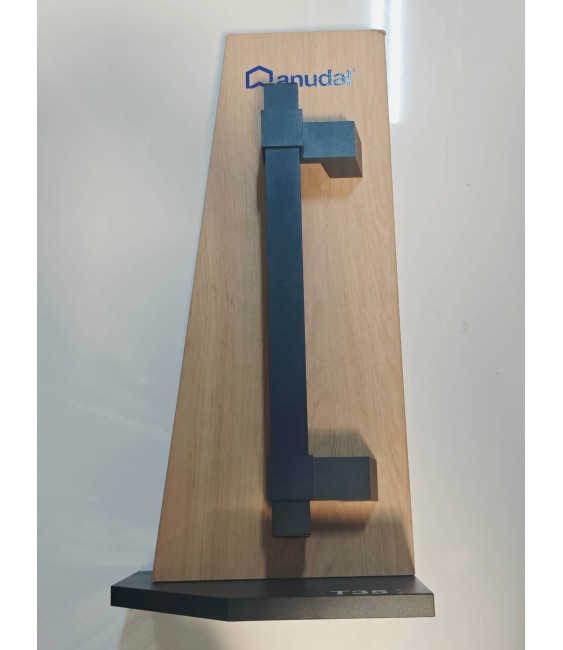 Tirador Simple T35 Negro Textura 0.5m | Herrajes HE