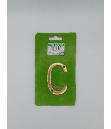 Letra C de Latón 7,5cm con Tornillos | Herrajes HE