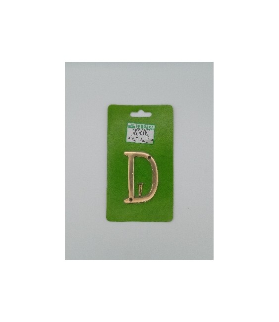 Letra D de Latón 7,5cm con Tornillos | Herrajes HE