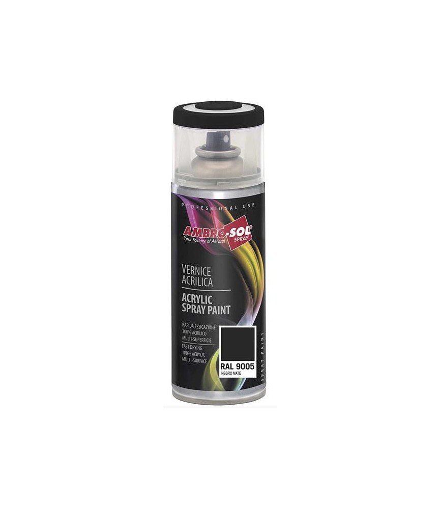 Pintura Acrílica 400ml RAL 9005 Negro | Herrajes HE
