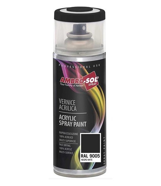 Pintura Acrílica 400ml RAL 9005 Negro | Herrajes HE