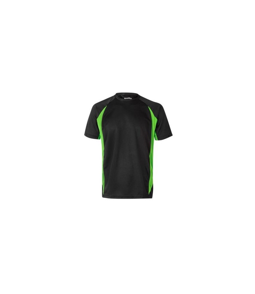 Camiseta Técnica Negro/Verde Lima T.L | Herrajes HE