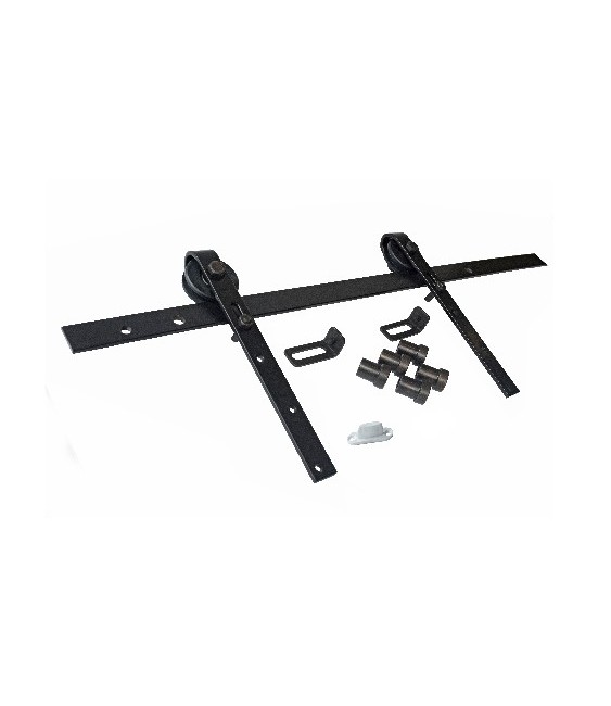 Kit Granero 3m 30x5 Negro Corredera Rústica | Herrajes HE