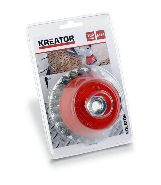 Cepillo Taza Amoladora KREATOR 100mm Limpieza | Herrajes HE