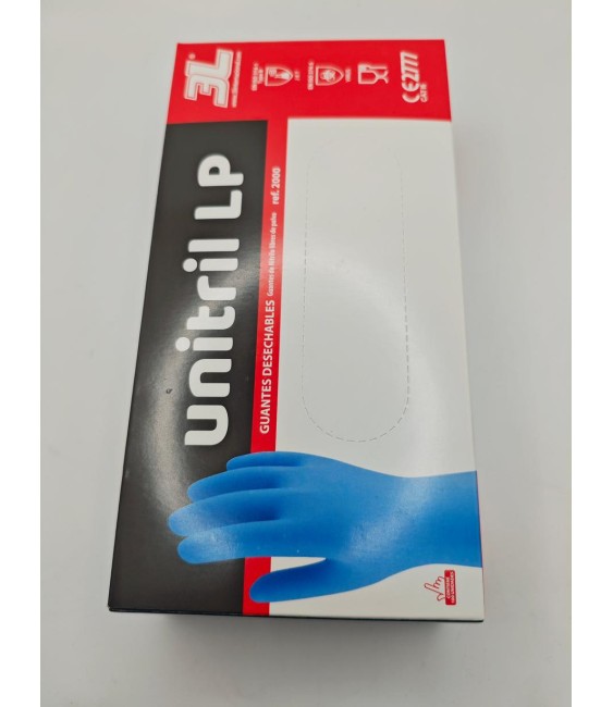 Guantes Nitrilo Azules T.L Químicos | Herrajes HE