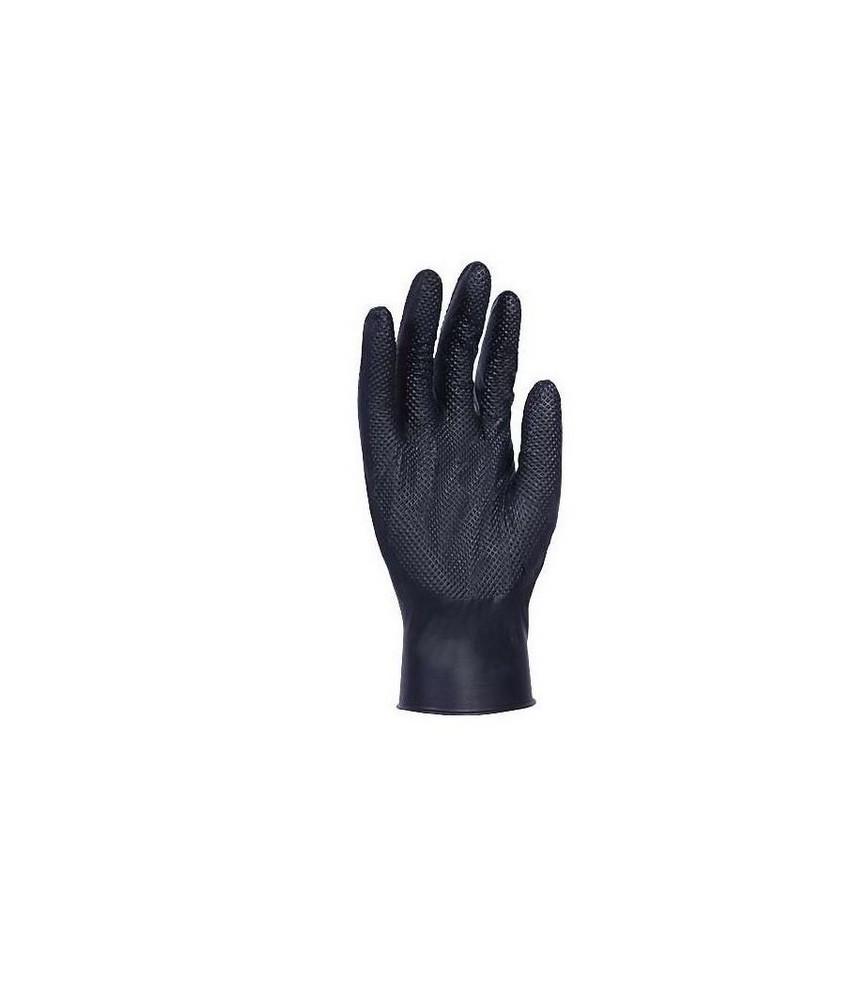 Guantes Nitrilo Negros T.L Protecc. Química | Herrajes HE
