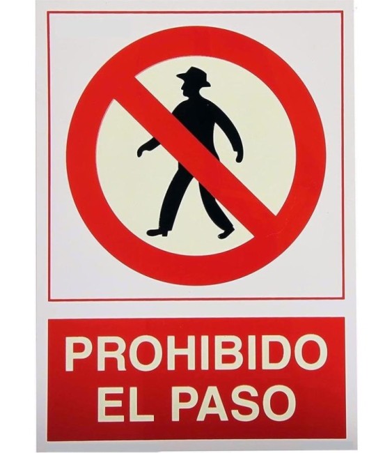 Cartel Prohibido el Paso Seguridad | Herrajes HE
