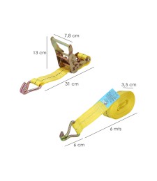 Cinta Ratchet Gancho Cerrado 38mm x 6m | Herrajes HE
