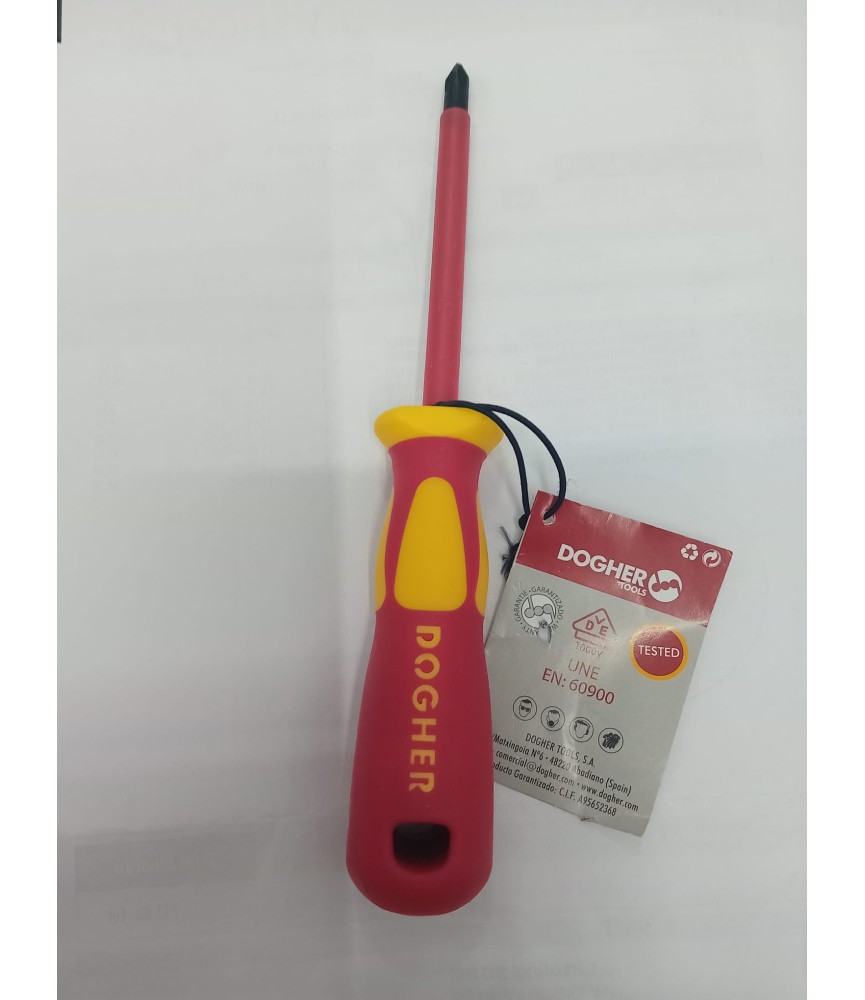 Destornillador Aislado VDE 1000V PH2x100 | Herrajes HE