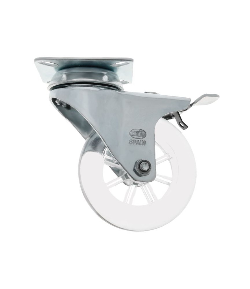 Rueda 2570 con Freno Transparente 50x18 | Herrajes HE