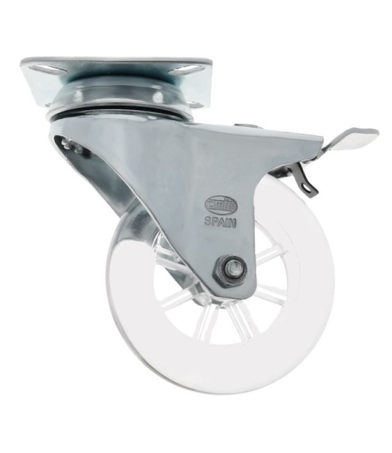 Rueda 2570 con Freno Transparente 50x18 | Herrajes HE