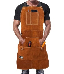 Delantal Cuero Soldador HE | Protección y Bolsillos