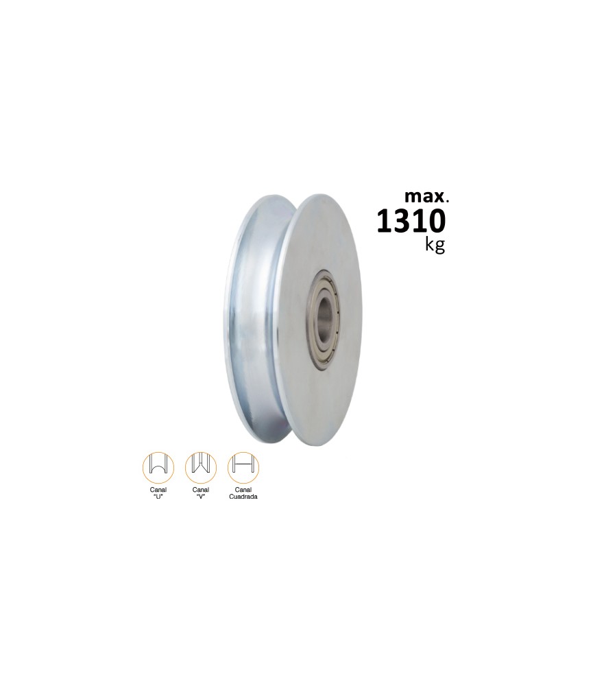 Polea Doble Rodamiento 150x20V Ángulo | Herrajes HE