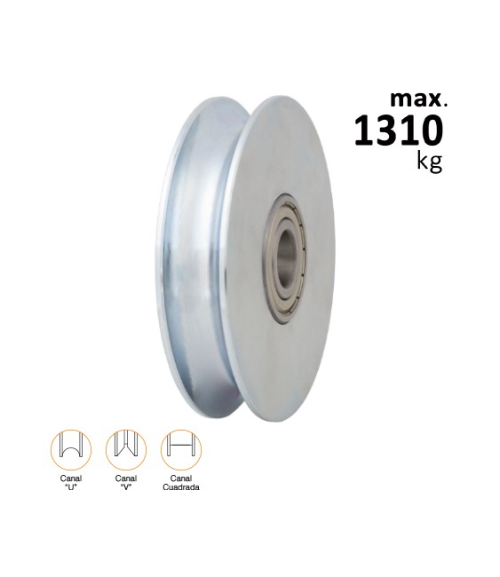 Polea Doble Rodamiento 150x20V Ángulo | Herrajes HE