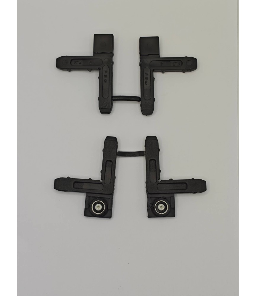 Juego Escuadra Mosquitera C/Rodamiento Negra | Herrajes HE