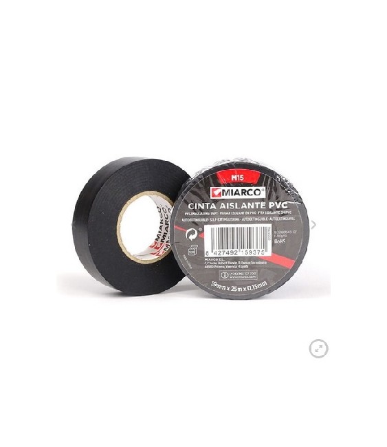 Cinta Aislante Negra Grande de PVC para Cables | Herrajes HE