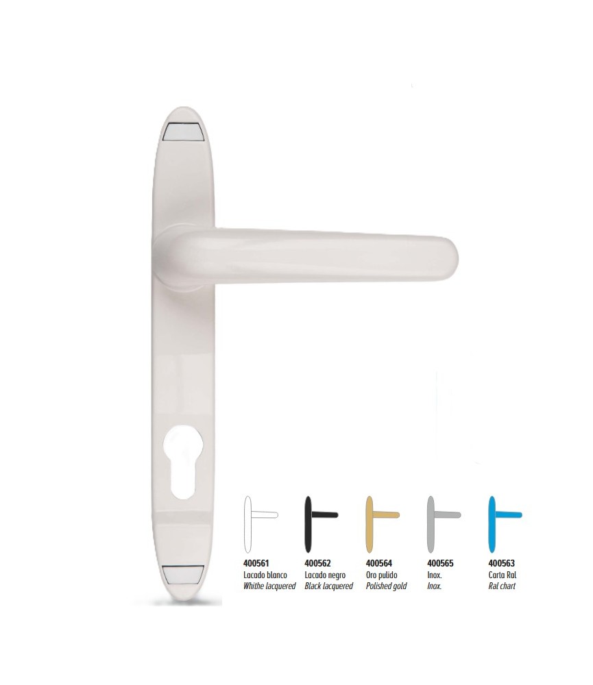 Manivela Placa Larga Berral Negra | Herrajes HE