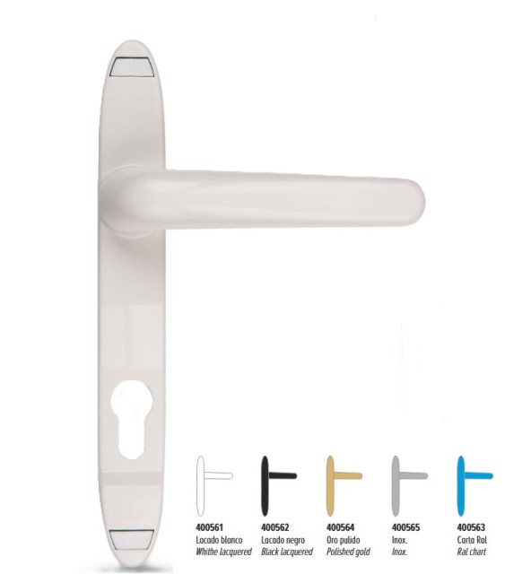 Manivela Placa Larga Berral Negra | Herrajes HE