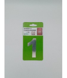 Número 1 de Acero Inoxidable 8cm Sin Taladro | Herrajes HE