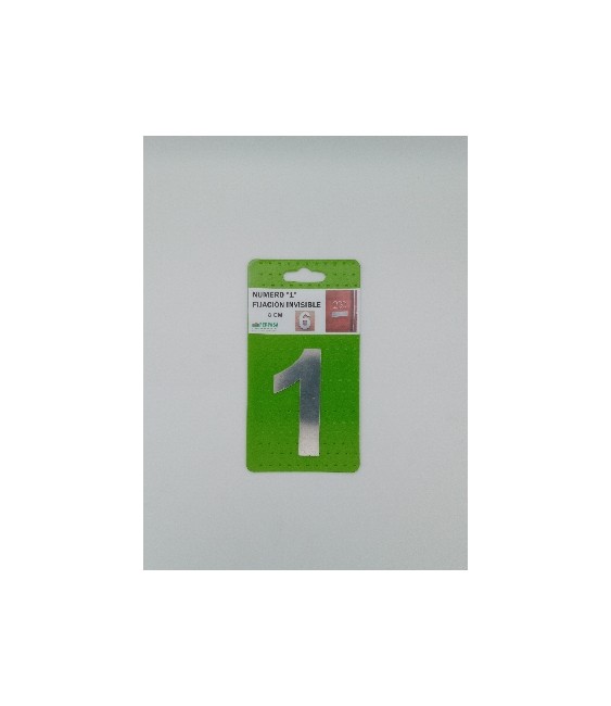 Número 1 de Acero Inoxidable 8cm Sin Taladro | Herrajes HE