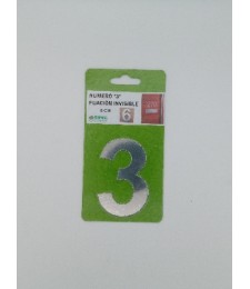 Número 3 Inoxidable 8cm sin Taladro | Herrajes HE