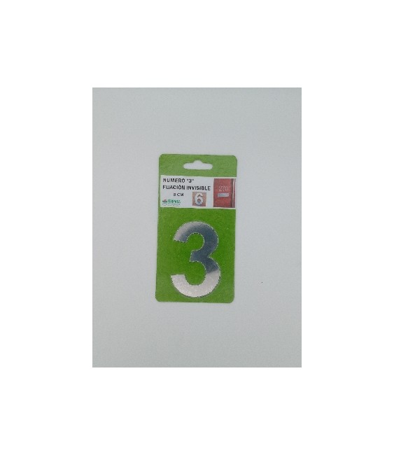 Número 3 Inoxidable 8cm sin Taladro | Herrajes HE