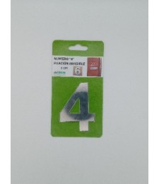 Número 4 Acero Inoxidable 8cm sin Taladro | Herrajes HE