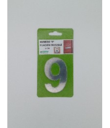 Número 9 Inoxidable 8cm sin Taladro | Herrajes HE