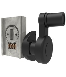 Mando Rotatorio Manivela Negro | Herrajes HE