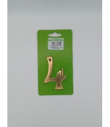 Número 4 de Latón 8cm | Herrajes HE