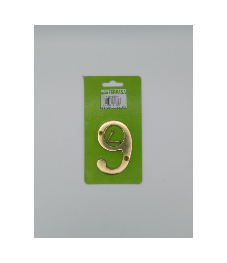 Número Latón Nº9 8cm | Herrajes HE