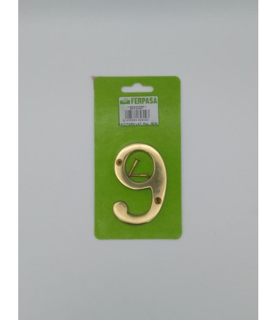 Número Latón Nº9 8cm | Herrajes HE