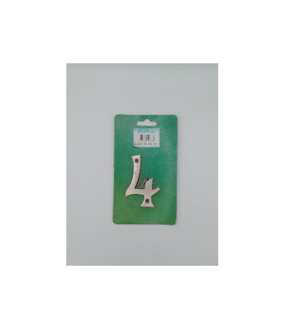 Número 4 Níquel Mate 8cm | Herrajes HE