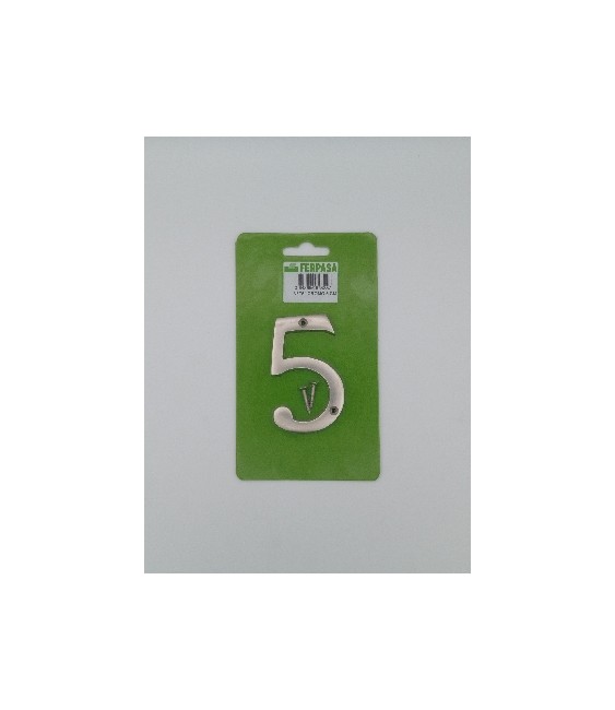 Número 5 Níquel Mate 8cm | Herrajes HE
