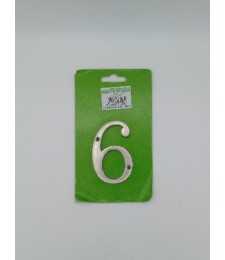 Número 6 Níquel Mate 8cm | Herrajes HE