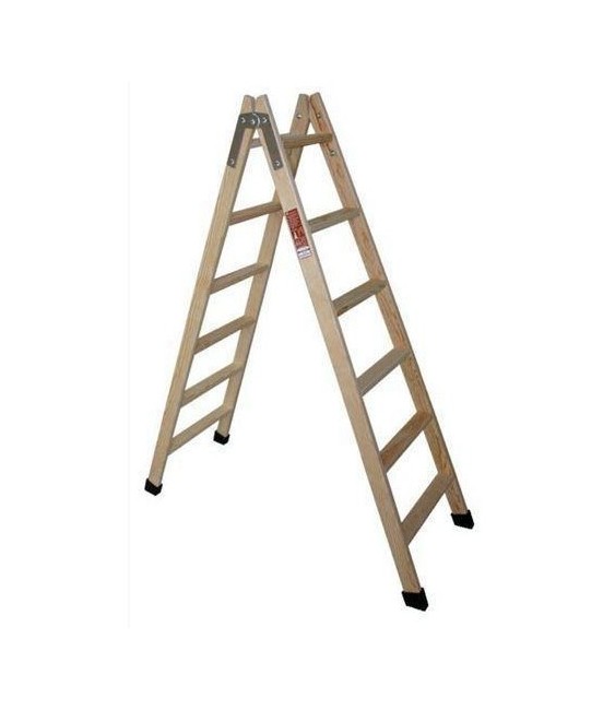 Escalera de Madera 6 Peldaños | Herrajes HE