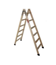Escalera Madera 7 Peldaños Resistente Plegable | Herrajes HE