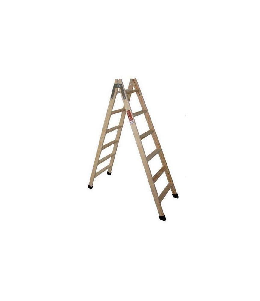 Escalera Madera 7 Peldaños Resistente Plegable | Herrajes HE