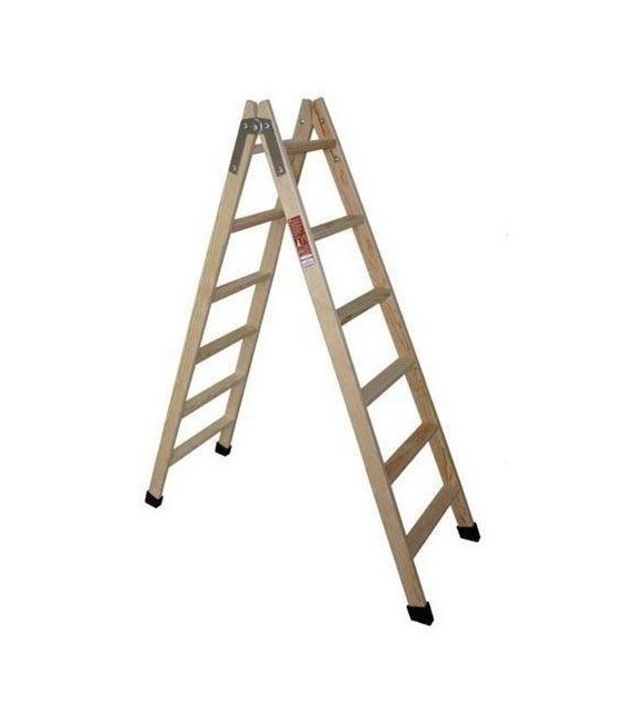 Escalera Madera 8 Peldaños Plegable Robusta | Herrajes HE