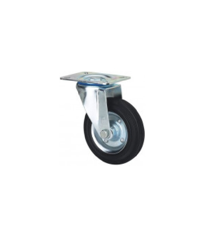 Rueda Giratoria 2-0225 Goma Negra | Herrajes HE
