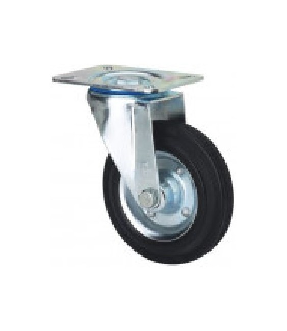 Rueda Giratoria 2-0225 Goma Negra | Herrajes HE