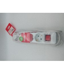 Base 4 Tomas con Interruptor y Cable 1.5m | Herrajes HE