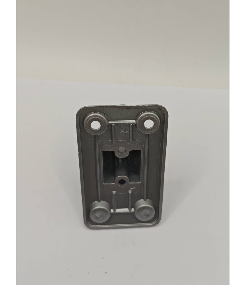 Soporte Pie Barandilla Plata 30x30 | Herrajes HE