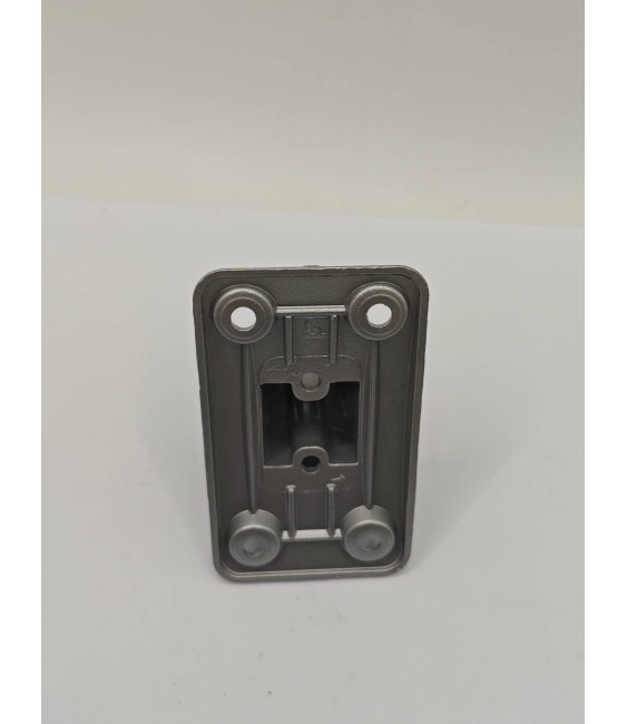 Soporte Pie Barandilla Plata 30x30 | Herrajes HE