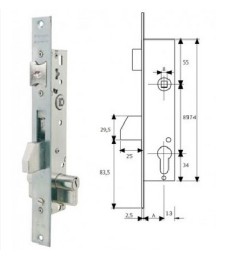 Cerradura Tesa 2216/25 3NI | Alta Seguridad | Herrajes HE